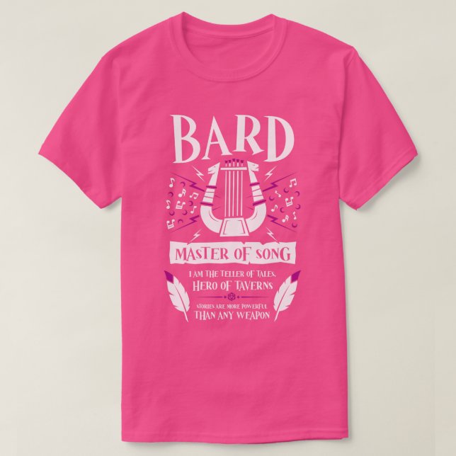 DD BARD Class Dungeons Dragons T-Shirt (Design Front)