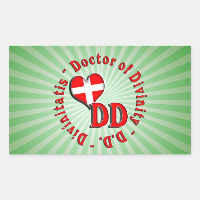 DD CIRCULAR ACRONYM LOGO DOCTOR OF DIVINITY RECTANGULAR STICKER (Front)