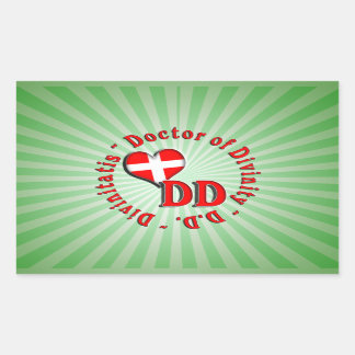 DD CIRCULAR ACRONYM LOGO DOCTOR OF DIVINITY RECTANGULAR STICKER