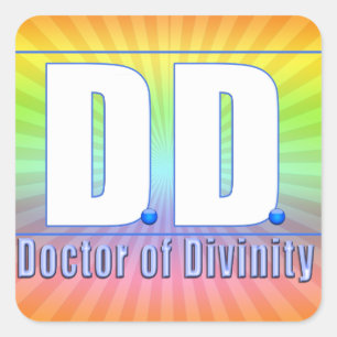 DD Doctor of Divinity Acronym LOGO Square Sticker