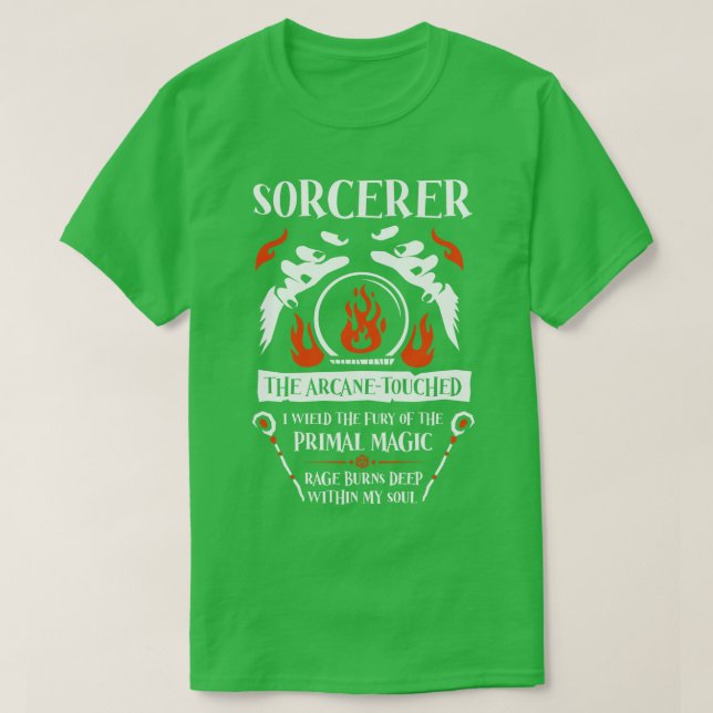 DD SORCERER Class Dungeons Dragons T-Shirt (Design Front)