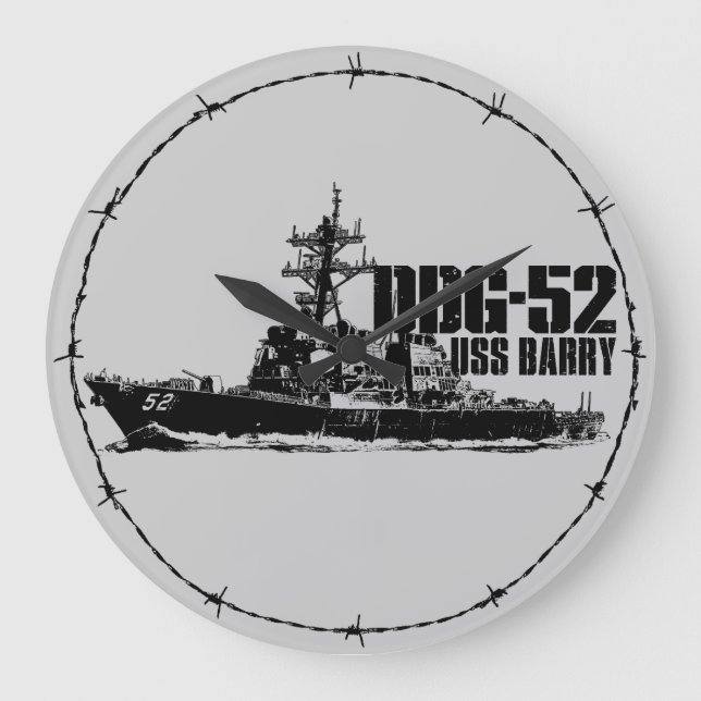 DDG-52 Barry Round (Large) Wall Clock (Front)