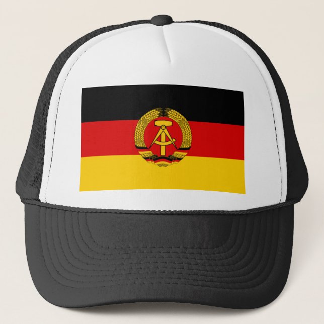 DDR German Democratic Republic Flag Trucker Hat (Front)