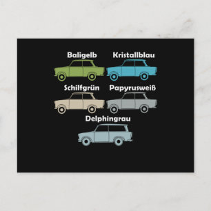 DDR Trabi alle Farben der kultigen Pappe Postcard
