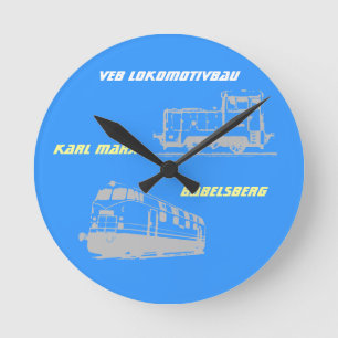 DDR Werbedesign VEB Lokomotivbau Round Clock