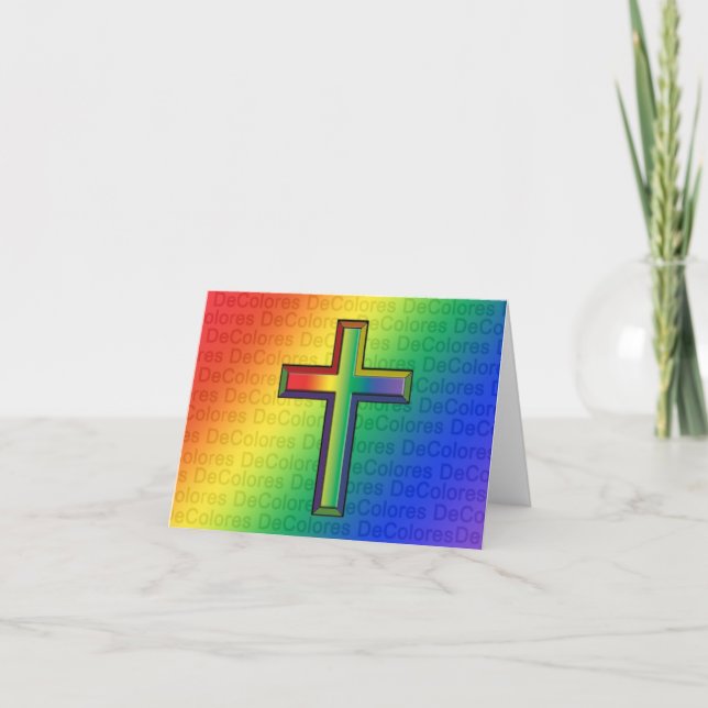 De Colores Cross Blank Note Card (Front)