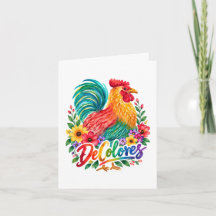 De Colores Watercolor Rooster Note Card