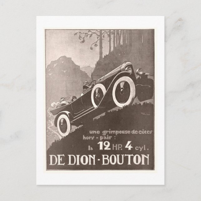 De Dion Bouton Vintage Ad Postcard (Front)