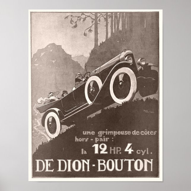 De Dion Bouton Vintage Ad Poster (Front)