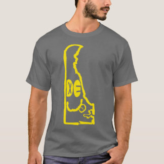 DE Eyes Delaware Grunge Smiling Face Black Backgro T-Shirt
