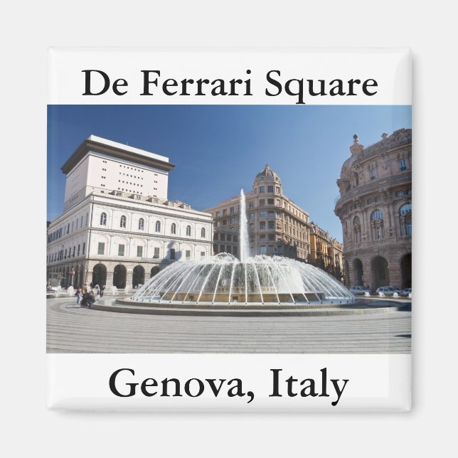 De Ferrari Square, Genoa, Italy Magnet (Front)