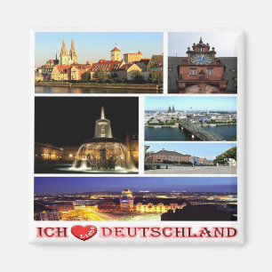 DE - Germany - I Love - Collage Mosaic Magnet