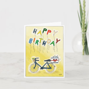 DE Glückwunschkarte Fahrrad mit Ballons Card