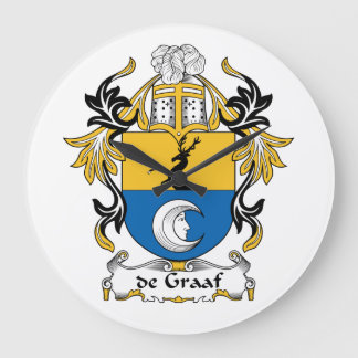 de Graaf Family Crest Large Clock