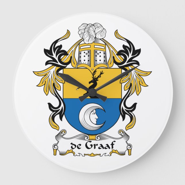 de Graaf Family Crest Large Clock (Front)