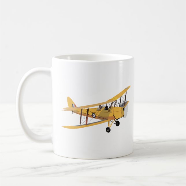 de Havilland DH.82 Tiger Moth British WW2 Aeroplan Coffee Mug (Left)