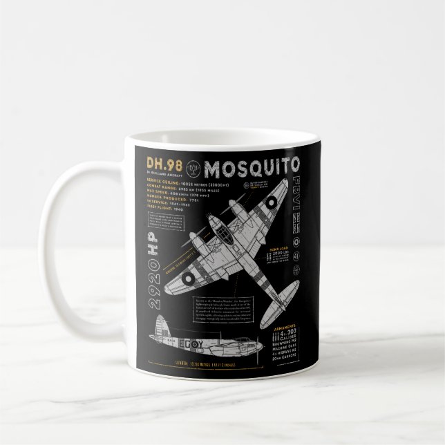 De Havilland Mosquito Fighter Bomber British Ww2 R Coffee Mug (Left)