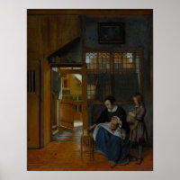 De Hooch - A Woman Preparing Bread And Butter For…