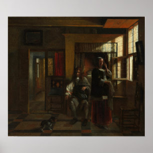De Hooch - Interior With A Young Couple Poster