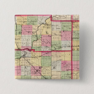 De Kalb, Ogle, Lee counties 15 Cm Square Badge