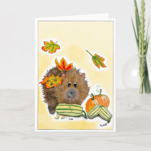 DE Kalppkarte Herbst Igel mit Kürbis Card