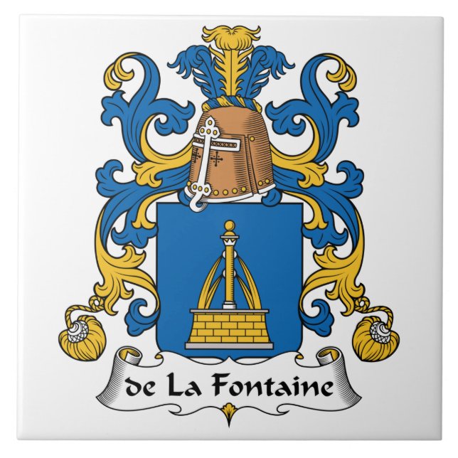 de la Fontaine Family Crest Tile (Front)