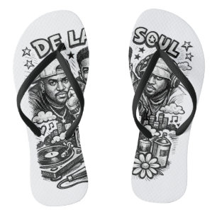 De La Soul Hip Hop Tribute Vintage Streetwear Jandals