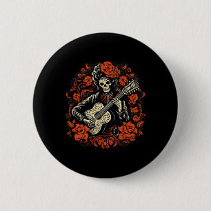 De Los Muertos Day Of The Dead Halloween Skeleton 6 Cm Round Badge