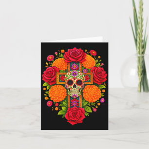De Los Muertos Day Of The Dead Sugar Skull Christi Card