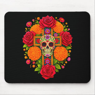 De Los Muertos Day Of The Dead Sugar Skull Christi Mouse Pad