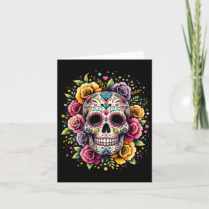 De Los Muertos Day Of The Dead Sugar Skull Hallowe Card