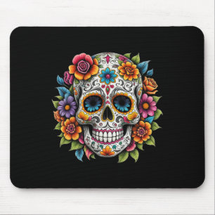 De Los Muertos Day Of The Dead Sugar Skull Hallowe Mouse Pad