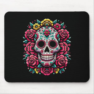 De Los Muertos Day Of The Dead Sugar Skull Hallowe Mouse Pad