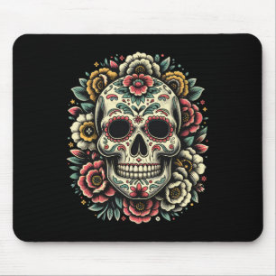 De Los Muertos Day Of The Dead Sugar Skull Hallowe Mouse Pad