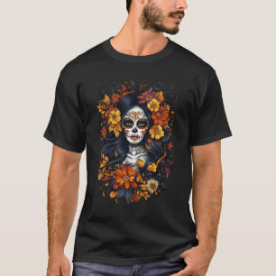 De Los Muertos La Catrina Day Of Dead Sugar Skull T-Shirt