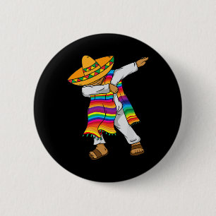 De Mayo Dabbing Mexican Poncho Kids Toddler Boy Me 6 Cm Round Badge