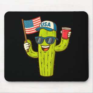 De mayo funny cool peace cactus us flag 4th of jul mouse pad