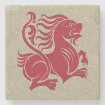 De Morgan's Lion Marble Stone Coaster