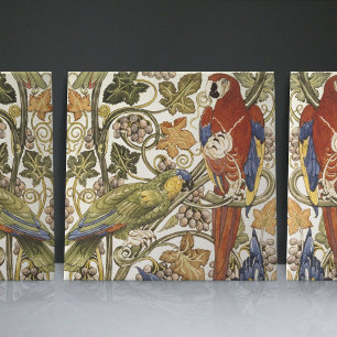 De Morgan's Parrots on Grapevine Collection Tile