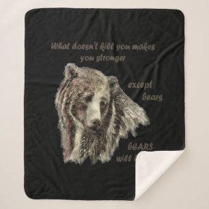 De Motivational Quote Whatever Doesn't Kill You Sherpa Blanket