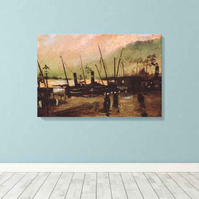 De Ruijterkade in Amsterdam by Vincent van Gogh Canvas Print (Insitu(Wood Floor))