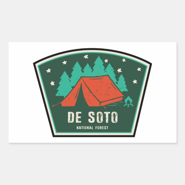 De Soto National Forest Camping Rectangular Sticker (Front)