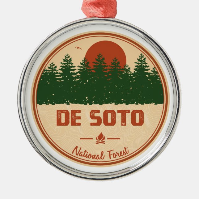 De Soto National Forest Metal Tree Decoration (Front)