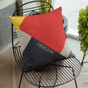 De Stijl Inspired Primary Coloured Squares Cushion