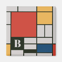 De Stijl Inspired Primary Coloured Squares Monogra