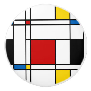 De Stijl Pattern Ceramic Knob