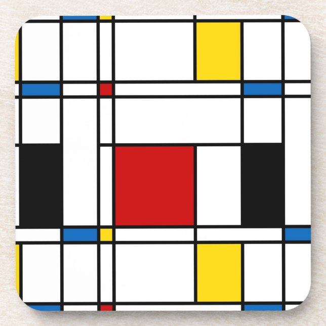 De Stijl Pattern Coaster (Front)