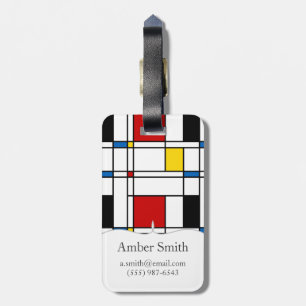 De Stijl Pattern Luggage Tag