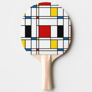 De Stijl Pattern Ping Pong Paddle