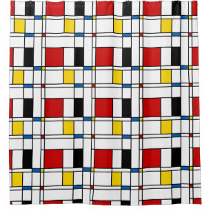 De Stijl Pattern Shower Curtain